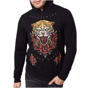 AFFLICTION BLACK MENS SCREAMING ALCHEMY STONE HOODIE - XL - NWOT